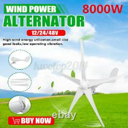 8000w Power 5 Lames Wind Turbines Kit Générateur Avec Contrôleur De Charge DC 12v