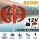 800w Dc 12v 5 Lames Générateur De Turbine Éolienne Axe Vertical Énergie Propre Puissance Rouge