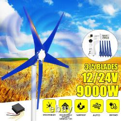 9000w Max Power 5 Lames 12/24v Kit Générateur D’éoliennes Avec Contrôleur De Charge