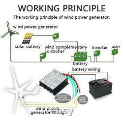 Éolienne à 5 pales de 400W DC 12V avec contrôleur de chargeur pour production d'énergie à domicile