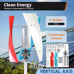 Éolienne à axe vertical de renforcement de puissance de 3KW 12V/24V/48V avec contrôleur