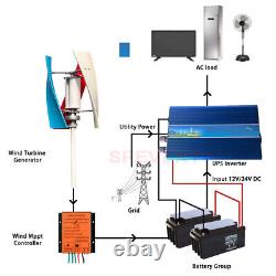 Éolienne à axe vertical de renforcement de puissance de 3KW 12V/24V/48V avec contrôleur