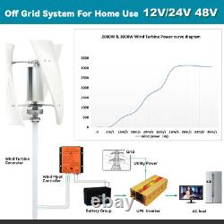 Éolienne à axe vertical de renforcement de puissance de 3KW 12V/24V/48V avec contrôleur