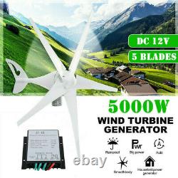 Générateur De Turbine Éolienne De 5000w 5 Lames Avec Régulateur De Charge Windmill Power DC 12v