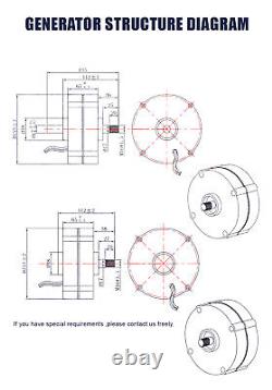 Générateur de magnét permanent sans balais triphasé de 800W pour éolienne moteur 12V 24V 48V