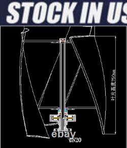 Générateur éolien à trois pales Vertical Wind Power avec contrôleur 12V 400W