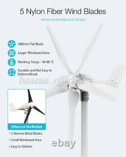 Minleaf 1000w Générateur D’éoliennes DC 12v/24v Chargeur Puissance 5 Lame