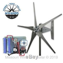 Missouri Freedom 12 Volt 1600 Watt 5 Lame Éolienne Générateur Kit Gris