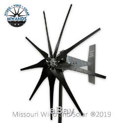 Missouri Freedom 12 Volt 1600 Watt 9 Lame Éolienne Générateur Noir Kit