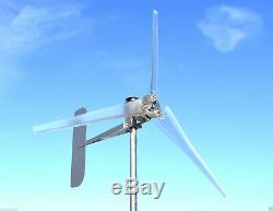 Ultra Low Éolienne Générateur 1000 Watt 3 Lame Transparent 12 VDC 2-fil 3,25 Kwh
