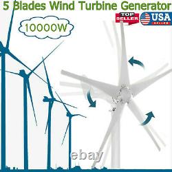 Unité De Générateur De Turbine Éolienne 10000w 5 Lames DC 12v Avec Contrôleur De Charge D'énergie/