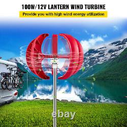 Vevor Lanterne Éolienne Turbine Verticale Axis Puissance Éolienne 100avec12v 5 Lames Avec Lumière