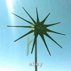 Wind Turbine Wind Generator 1350 Watt 11 Lame Green Low Wind 24 Volt Ac